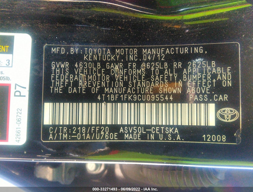 4T1BF1FK9CU095544