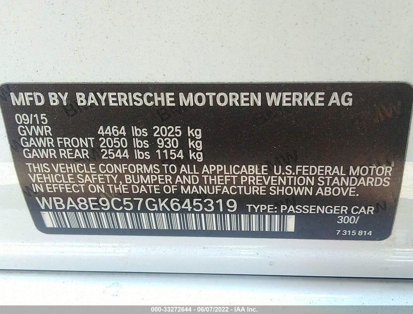 WBA8E9C57GK645319