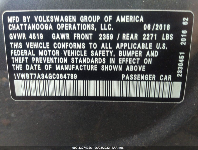 1VWBT7A34GC064789