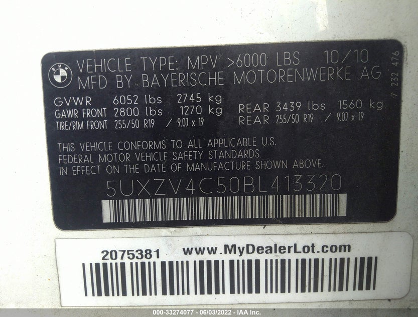5UXZV4C50BL413320