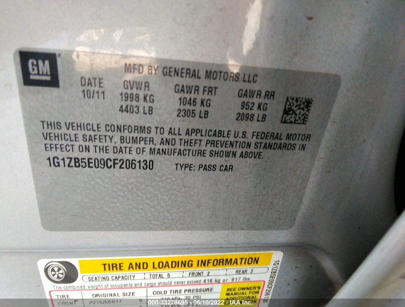 1G1ZB5E09CF206130