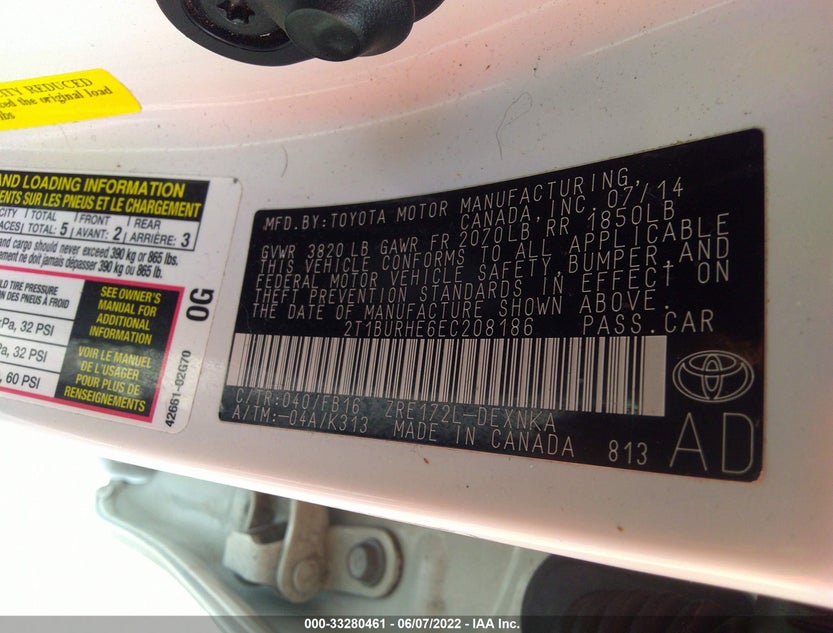 2T1BURHE6EC208186