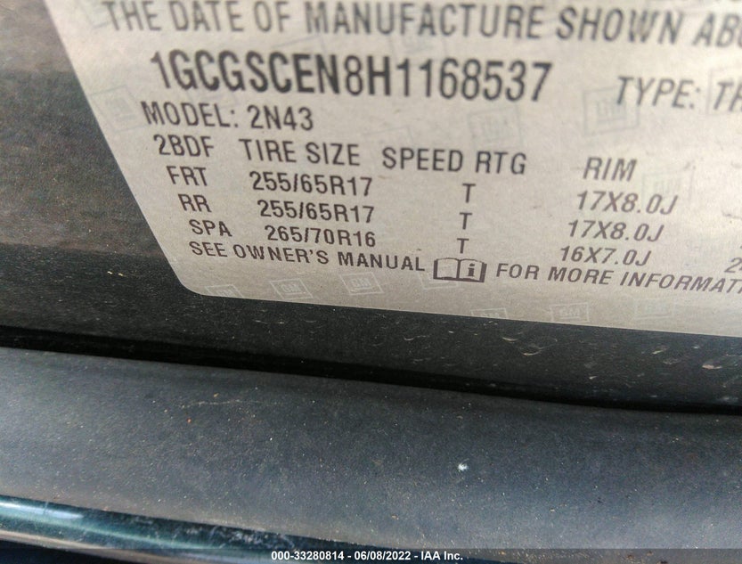 1GCGSCEN8H1168537