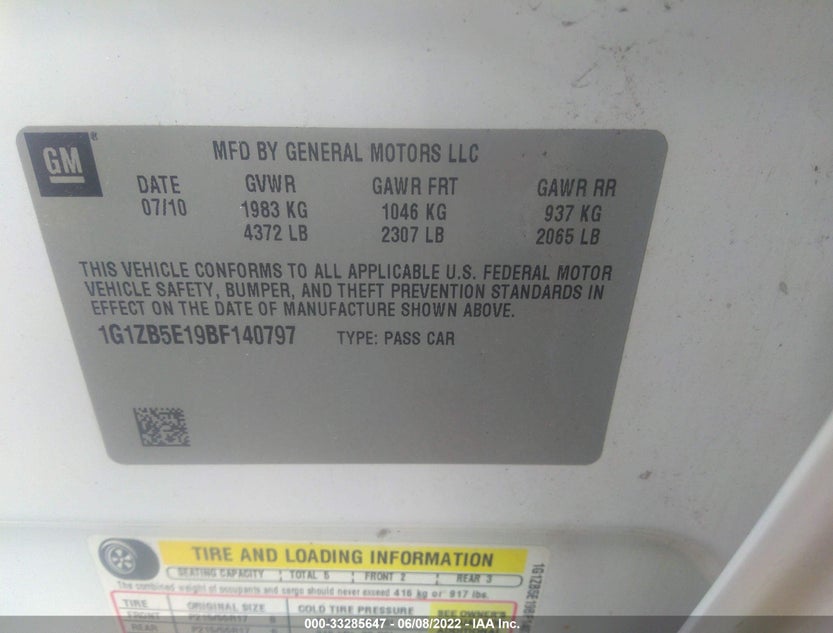 1G1ZB5E19BF140797