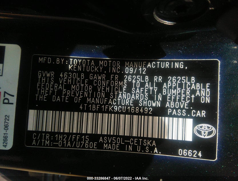 4T1BF1FK9CU168492