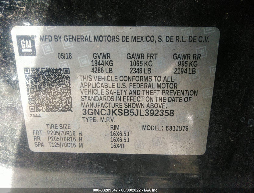 3GNCJKSB5JL392358