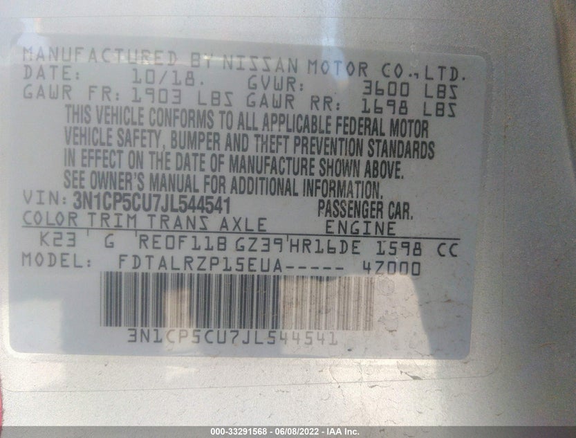 3N1CP5CU7JL544541