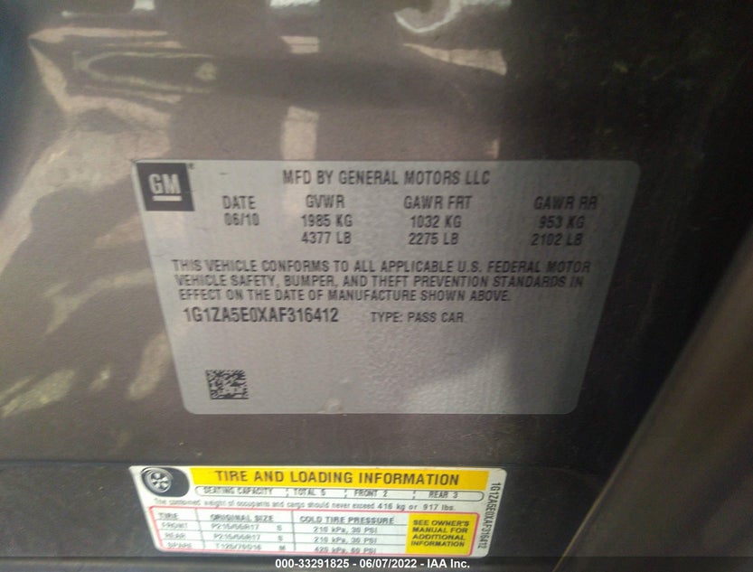 1G1ZA5E0XAF316412