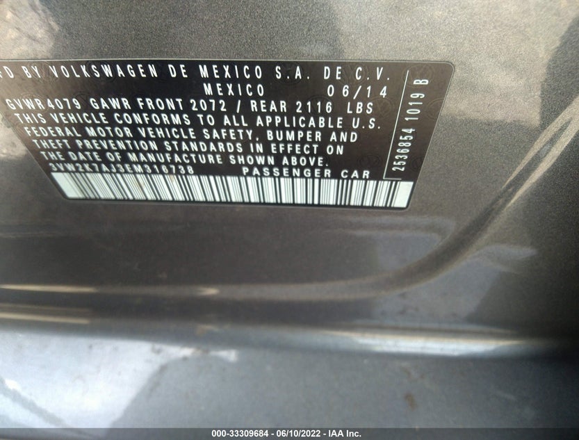 3VW2K7AJ3EM316738