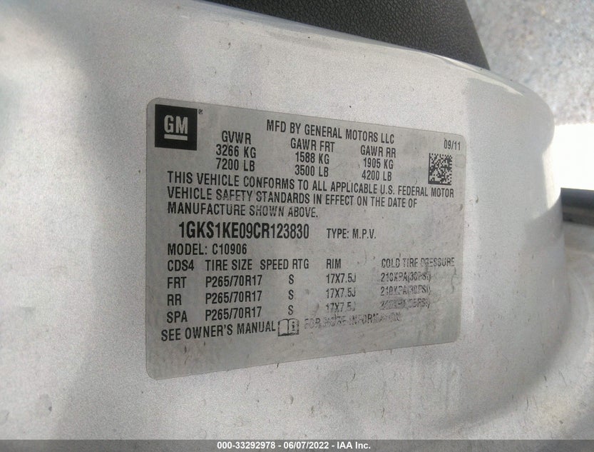 1GKS1KE09CR123830