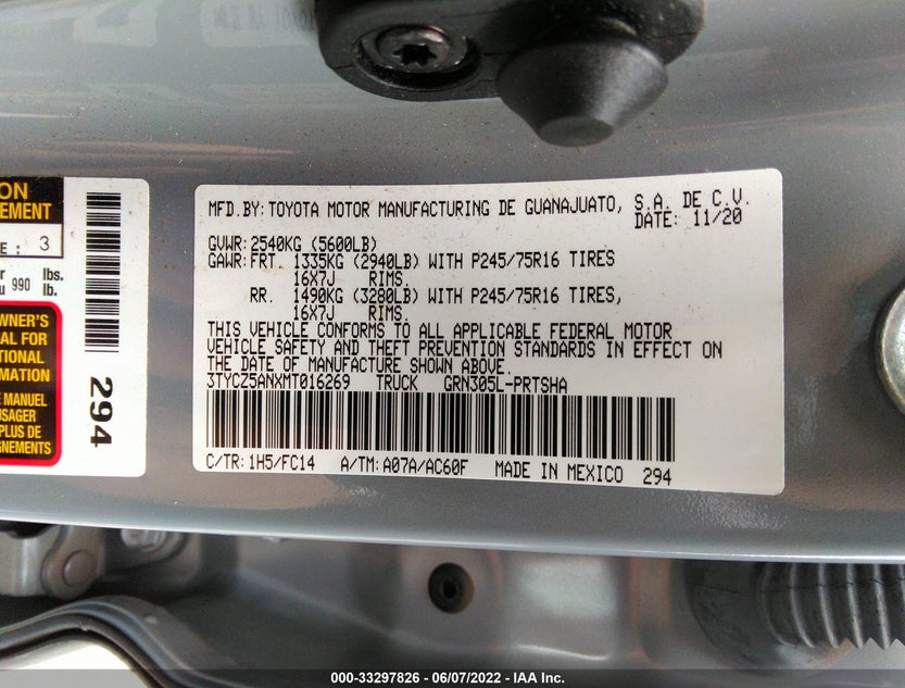 3TYCZ5ANXMT016269