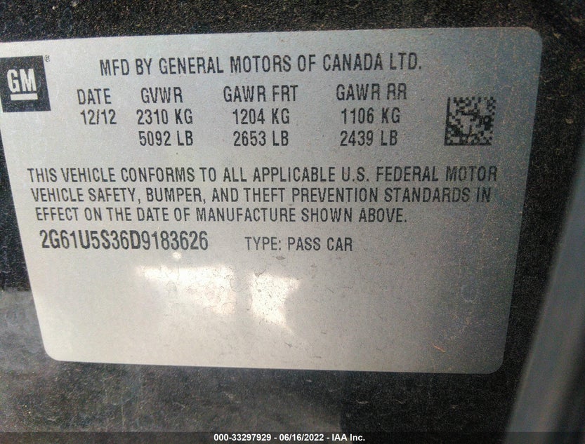 2G61U5S36D9183626