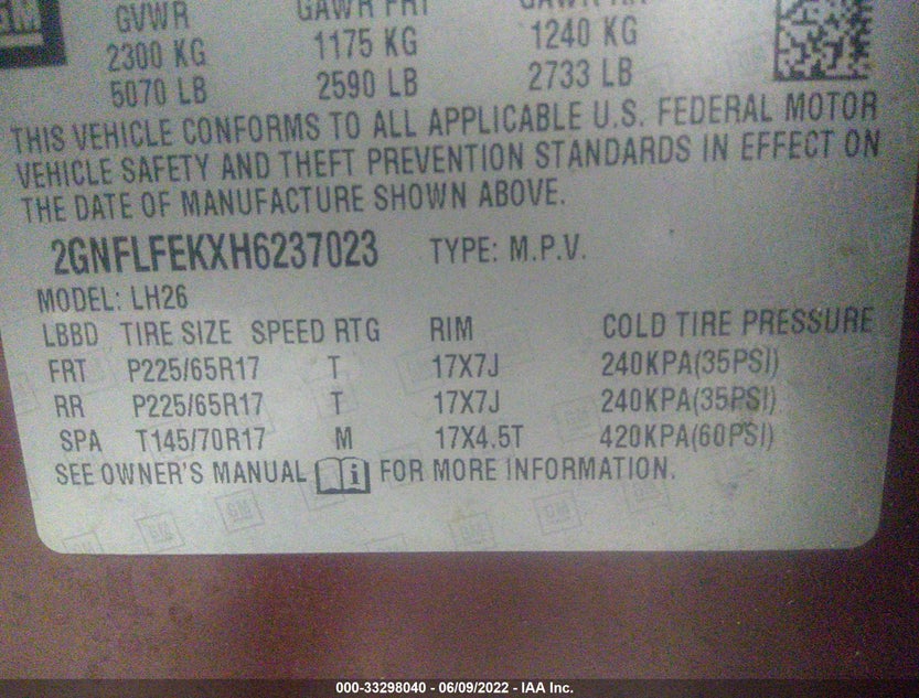 2GNFLFEKXH6237023