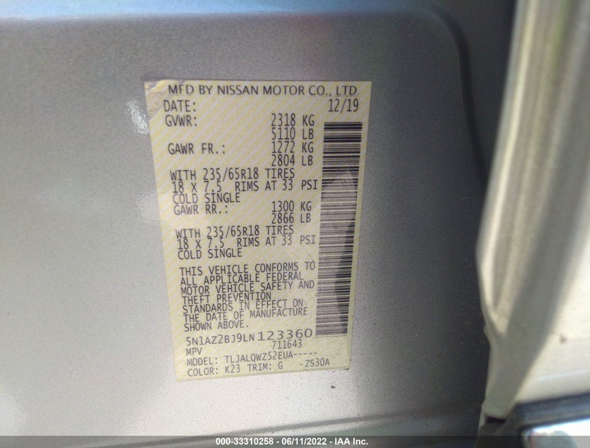 5N1AZ2BJ9LN123360