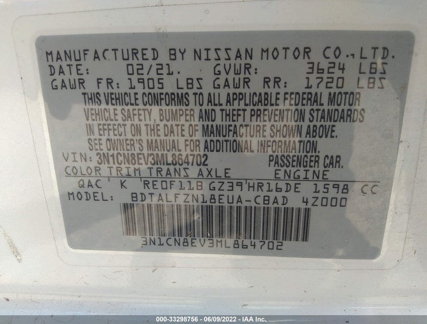 3N1CN8EV3ML864702