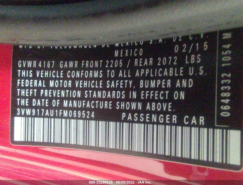 3VW917AU1FM069524