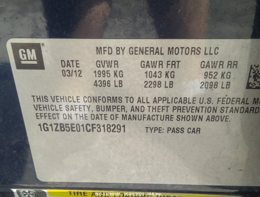 1G1ZB5E01CF318291