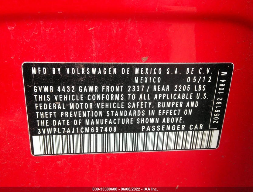 3VWPL7AJ1CM697408