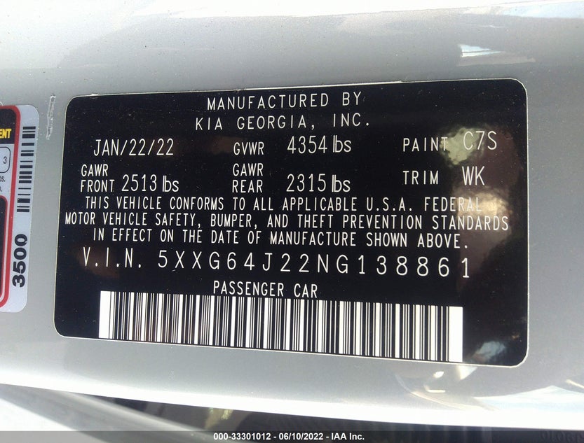 5XXG64J22NG138861