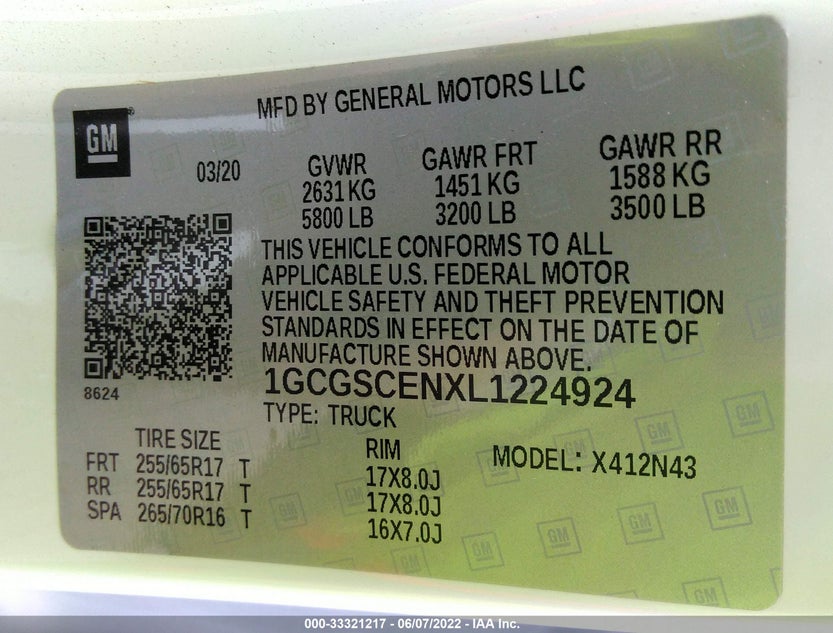 1GCGSCENXL1224924