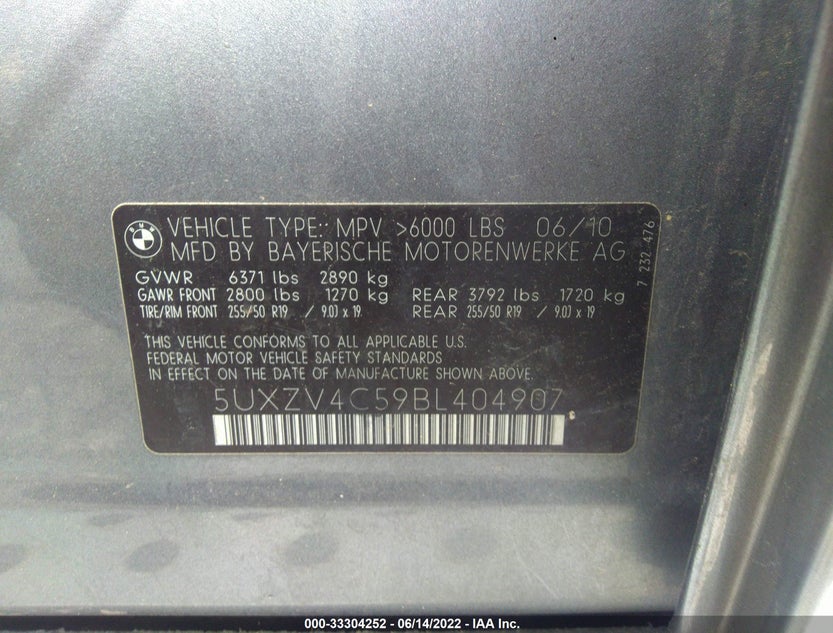 5UXZV4C59BL404907