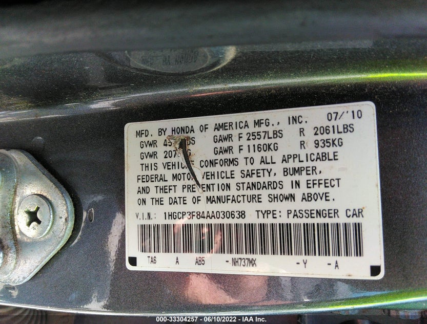 1HGCP3F84AA030638