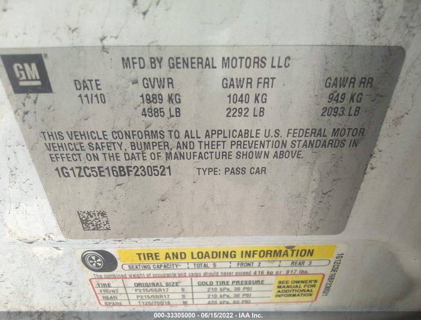 1G1ZC5E16BF230521