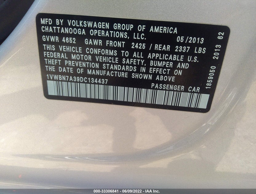 1VWBN7A39DC134437