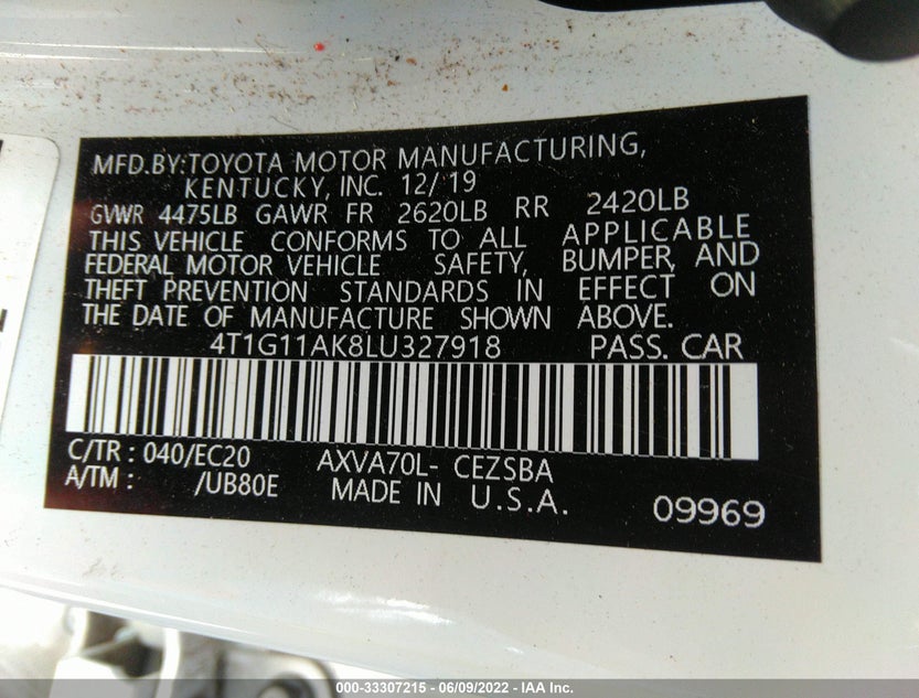 4T1G11AK8LU327918