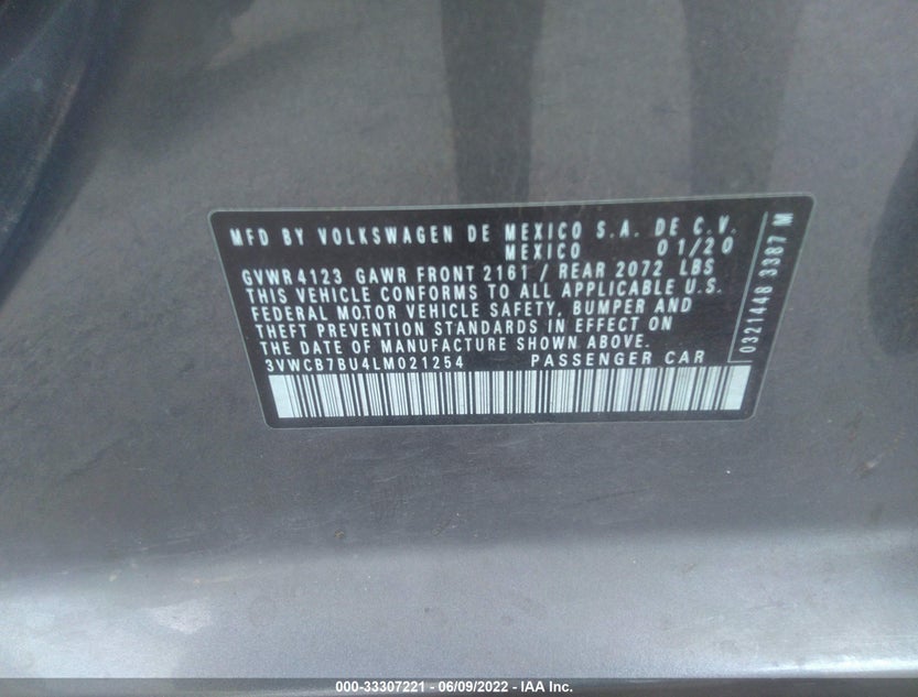 3VWCB7BU4LM021254