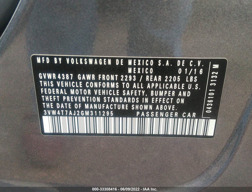 3VW4T7AJ2GM311295