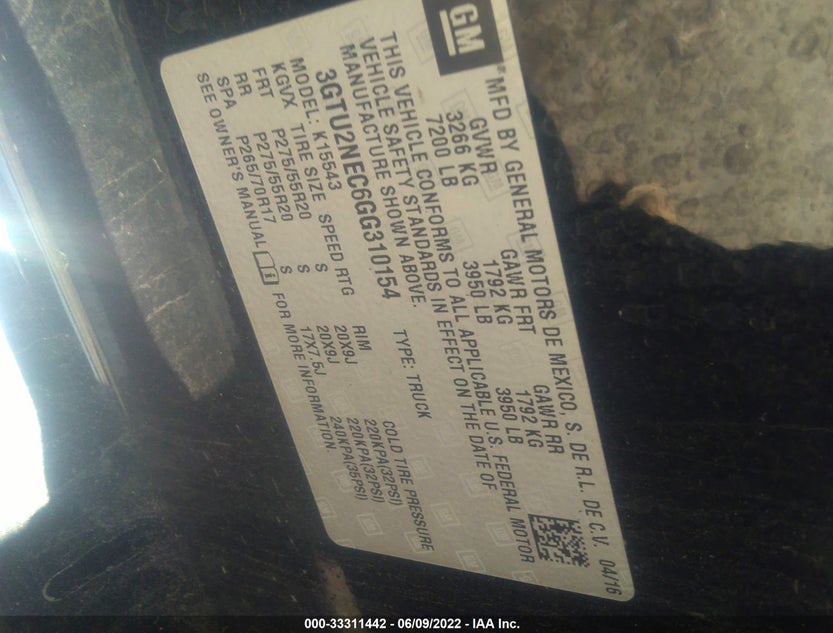 3GTU2NEC6GG310154