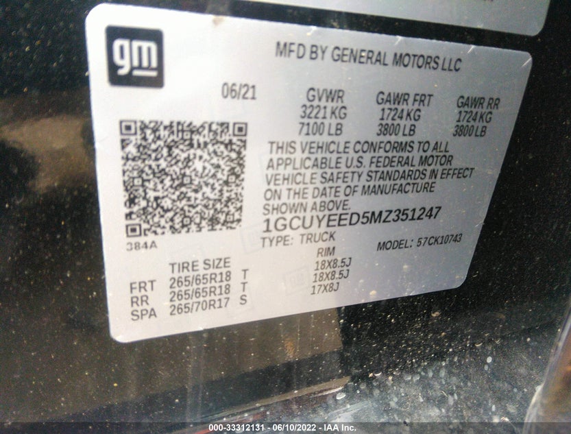 1GCUYEED5MZ351247