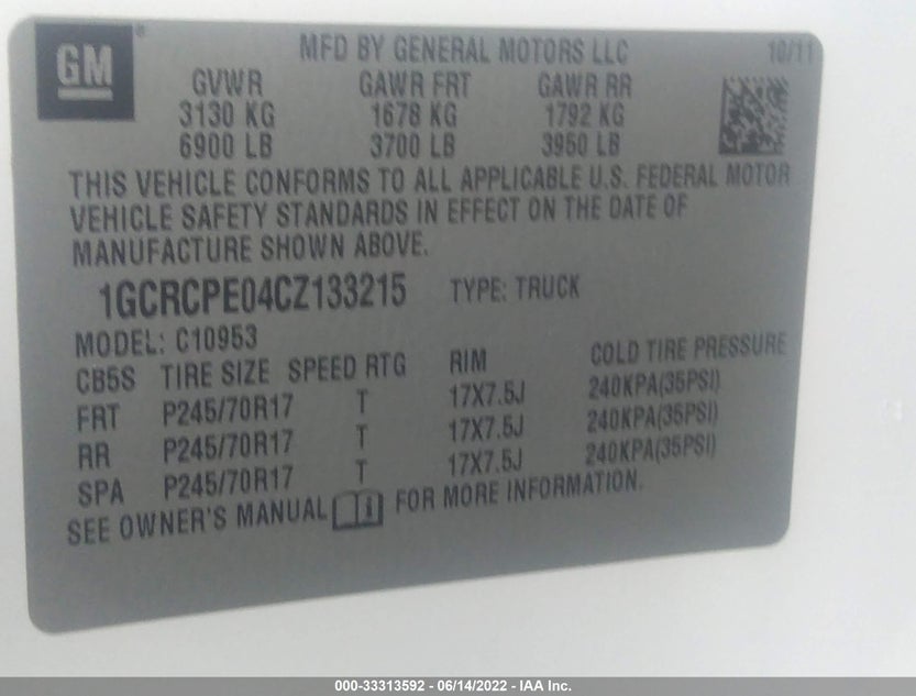 1GCRCPE04CZ133215