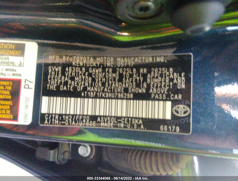4T1BF1FK9HU796298