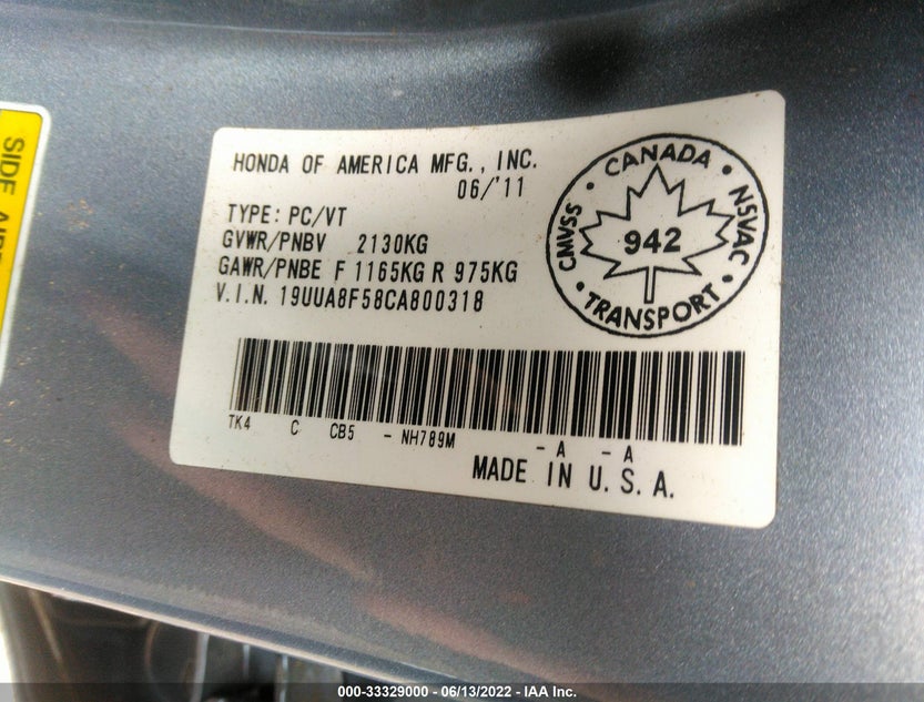 19UUA8F58CA800318