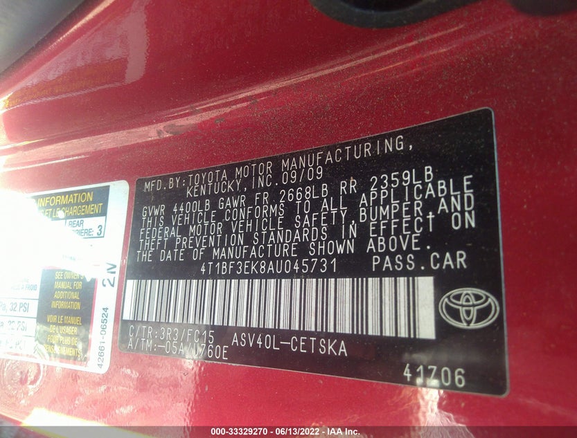 4T1BF3EK8AU045731