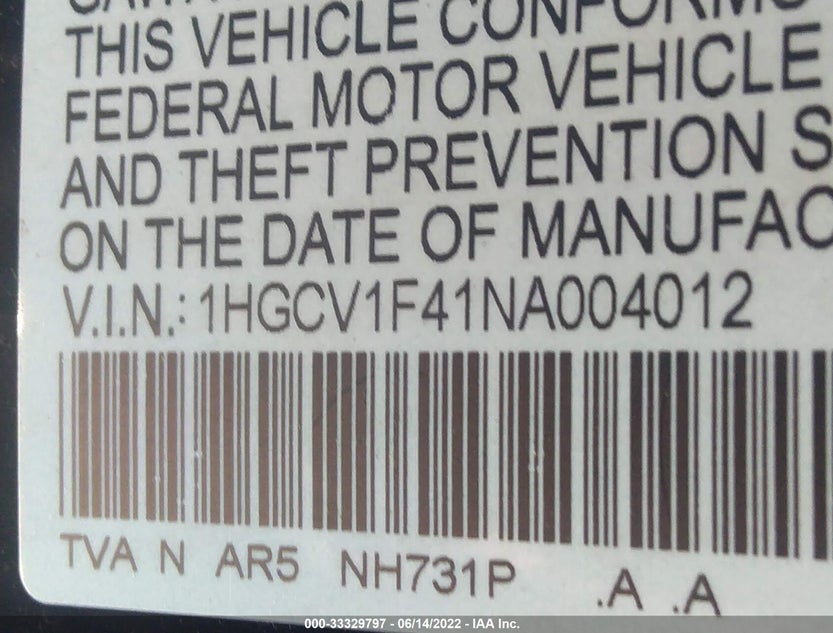 1HGCV1F41NA004012