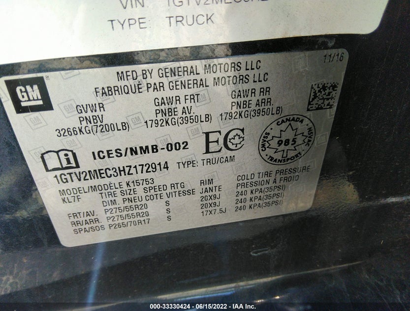 1GTV2MEC3HZ172914