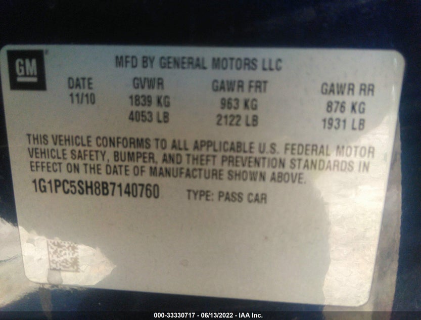 1G1PC5SH8B7140760