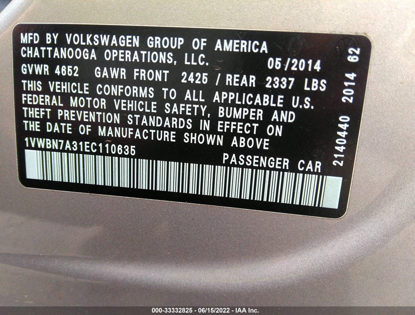 1VWBN7A31EC110635