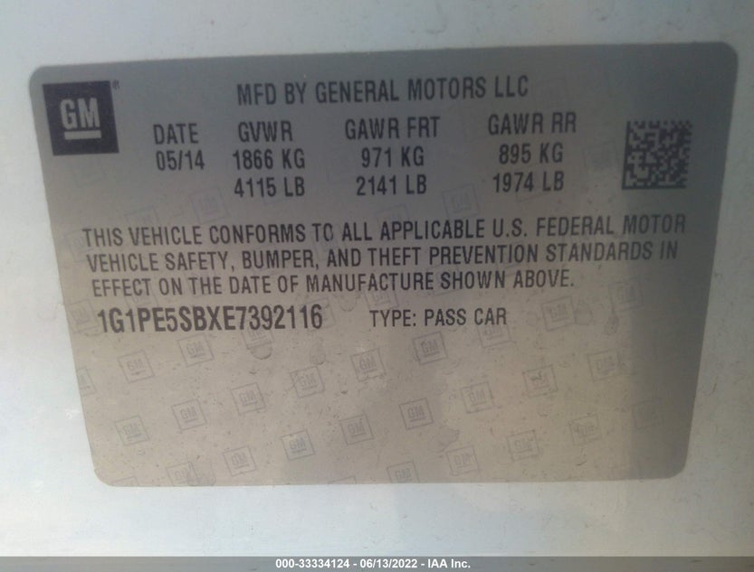 1G1PE5SBXE7392116