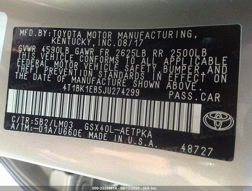 4T1BK1EB5JU274299