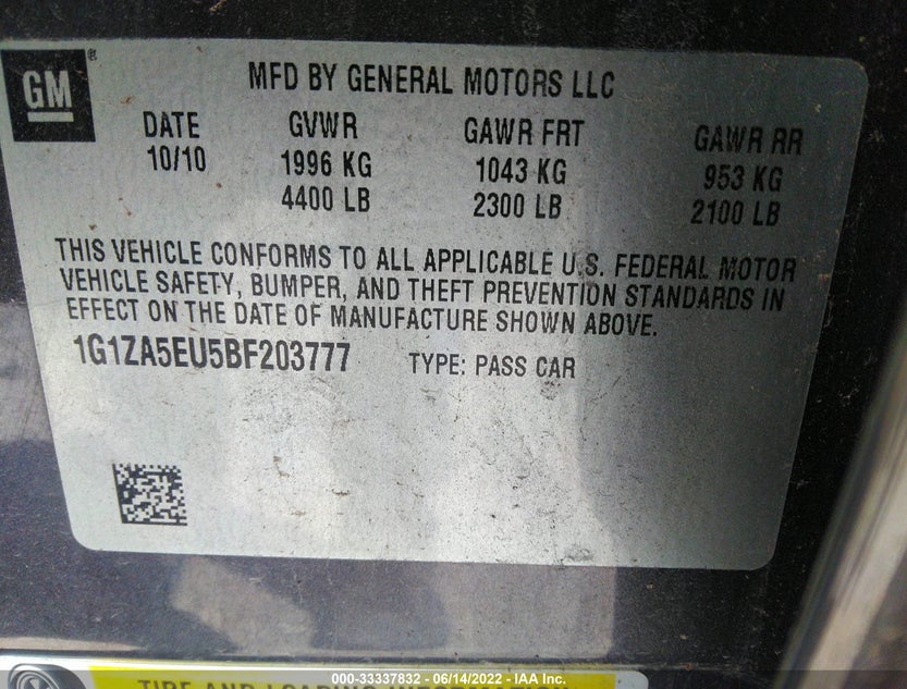 1G1ZA5EU5BF203777