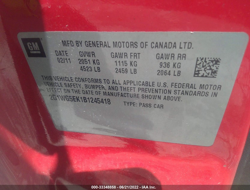2G1WG5EK1B1245418