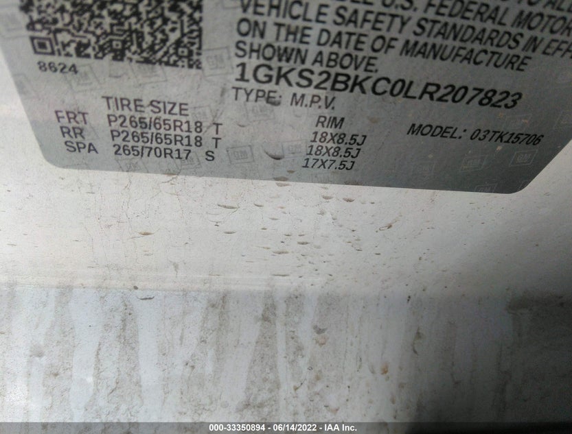 1GKS2BKC0LR207823