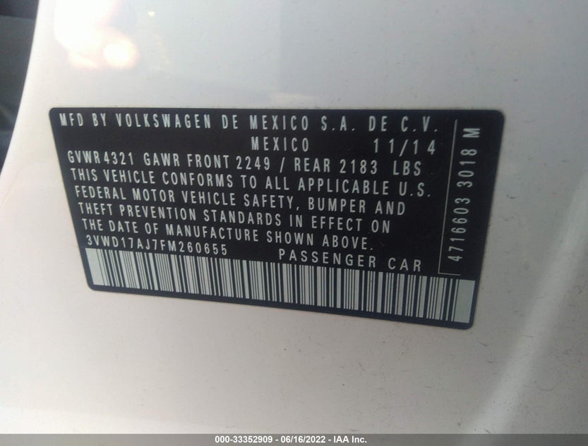 3VWD17AJ7FM260655