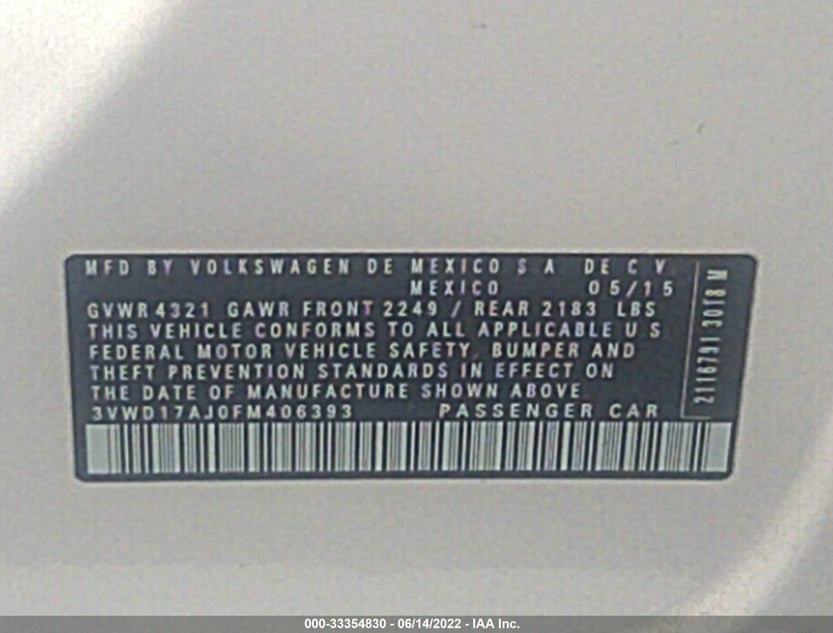 3VWD17AJ0FM406393