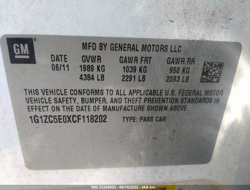 1G1ZC5E0XCF118202