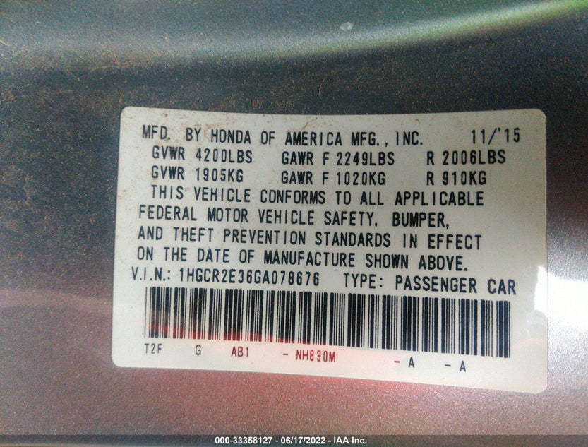 1HGCR2E36GA078676